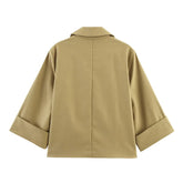 Women's clothing 2025 early autumn new fashionable casual temperament linen short suit jacket versatile